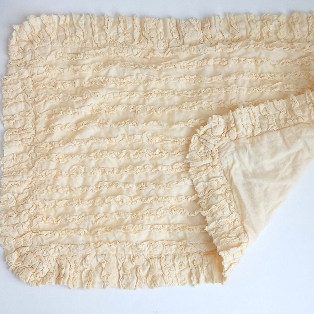 Shabby Chic Style Soft Butter Yellow Ruffled Twin Travel Pillow Sham *Super Cute